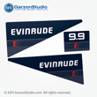 Evinrude Outboard decals 9.9 hp set