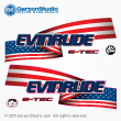 evinrude etec stars and stripes decals for white H.O. engines