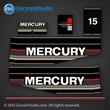 Mercury 15 hp decals 1989 1990 1991 decal set merc